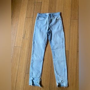 NEW FRAME WOMEN LE HIGH SKINNY CROP FRONT CHEWED HEM JEANS SIZE 24
